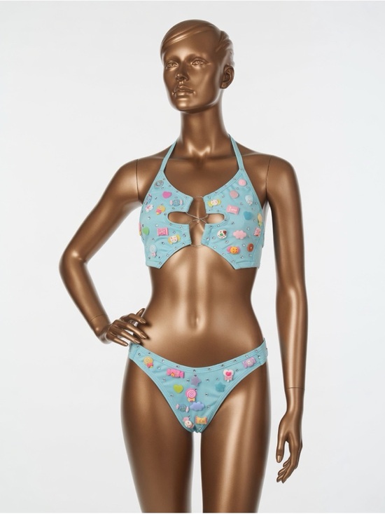 Other - Women's Light Blue Print Halter Bikini Set